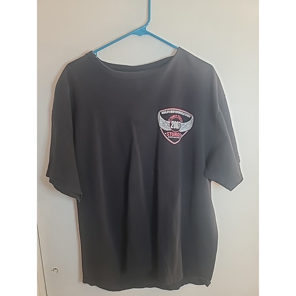 2007 Sturgis Motorcycle‎ Rally Mens XL T Shirt Black Black Hills